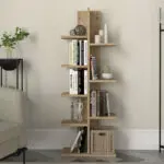 Βιβλιοθήκη Κρήτη 43 χρώμα sapphire oak 45×21,4×121,8εκ. – εικόνα 2