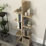 Βιβλιοθήκη Κρήτη 43 χρώμα sapphire oak 45×21,4×121,8εκ. – εικόνα 3