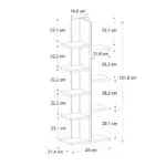 Βιβλιοθήκη Κρήτη 43 χρώμα sapphire oak 45×21,4×121,8εκ. – εικόνα 5