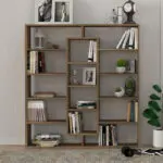 Βιβλιοθήκη Σέριφος 45 χρώμα καρυδί 125x22x135,7εκ. – εικόνα 2