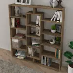 Βιβλιοθήκη Σέριφος 45 χρώμα καρυδί 125x22x135,7εκ. – εικόνα 3