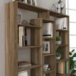 Βιβλιοθήκη Σέριφος 45 χρώμα καρυδί 125x22x135,7εκ. – εικόνα 4
