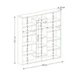 Βιβλιοθήκη Σέριφος 45 χρώμα καρυδί 125x22x135,7εκ. – εικόνα 6
