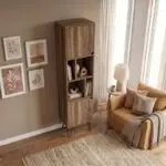 Βιβλιοθήκη Πάρος 61 χρώμα καρυδί 45x35x184εκ. – εικόνα 2