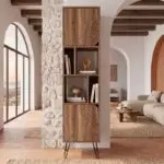 Βιβλιοθήκη Πάρος 61 χρώμα καρυδί 45x35x184εκ. – εικόνα 3
