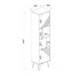Βιβλιοθήκη Πάρος 61 χρώμα καρυδί 45x35x184εκ. – εικόνα 6