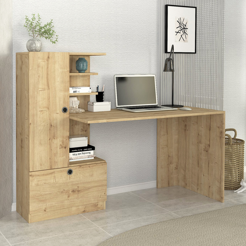 Γραφείο εργασίας Σαμοθράκη 41 χρώμα sapphire oak 149,5x60x120εκ.