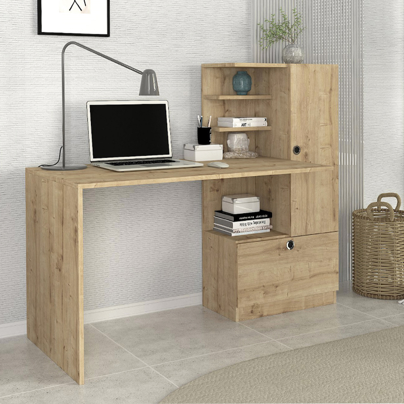 Γραφείο εργασίας Όλυμπος 68 χρώμα sapphire oak 149,5x61,8x120εκ.