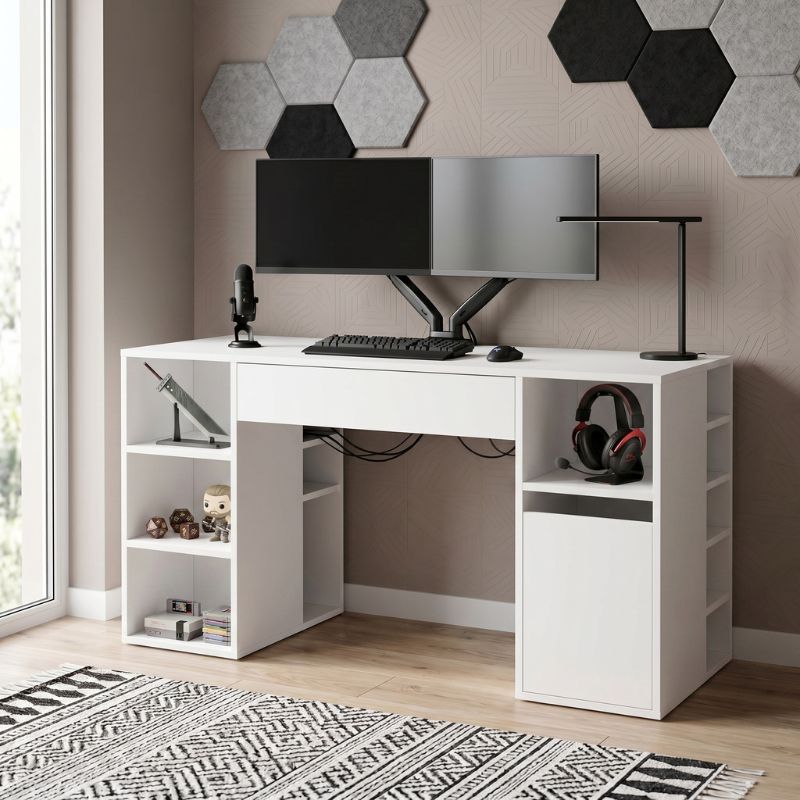 Γραφείο εργασίας Ίος 98 χρώμα λευκό 145x60x74,4εκ.