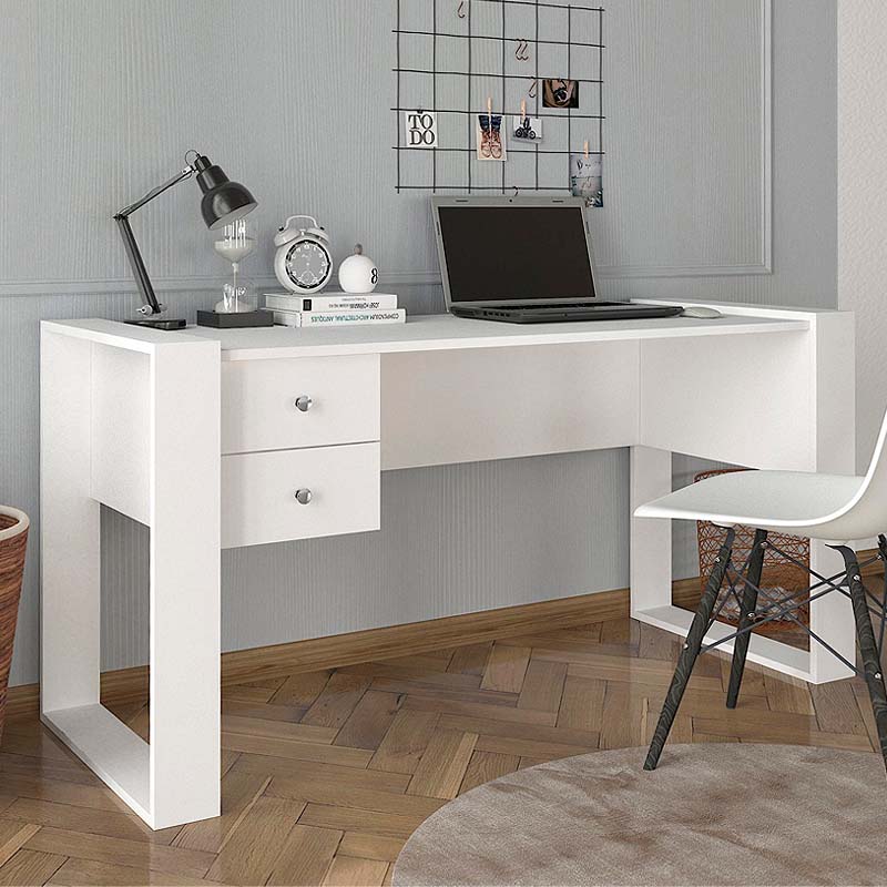 Γραφείο εργασίας Πόρος 36 χρώμα λευκό 158,4x60x72,2εκ.