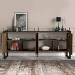 Μπουφές Σκιάθος 71 χρώμα καρυδί 180x40x77,6εκ. – εικόνα 2