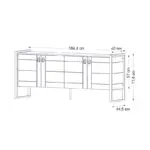 Μπουφές Σκιάθος 71 χρώμα καρυδί 180x40x77,6εκ. – εικόνα 6