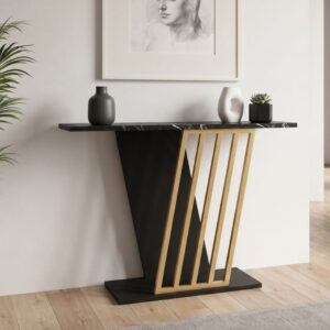 Κονσόλα Gravity Megapap χρώμα μαύρο εφέ μαρμάρου - χρυσό 90x29,6x76,8εκ.