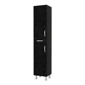 Ντουλάπι κουζίνας - μπάνιου Selina χρώμα sencron black 35x31x179εκ.