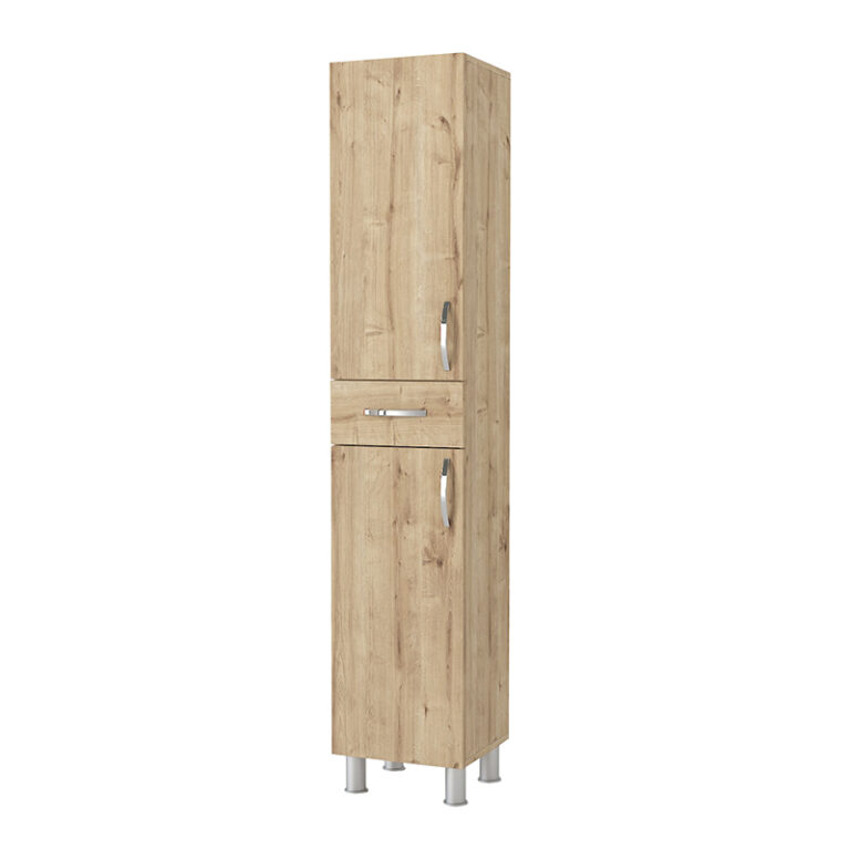 Ντουλάπι κουζίνας – μπάνιου Selina χρώμα sapphire oak 35x31x179εκ.
