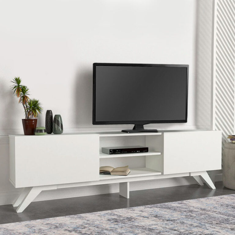 Έπιπλο τηλεόρασης Jarvis Megapap χρώμα λευκό 180×31,3×58εκ.