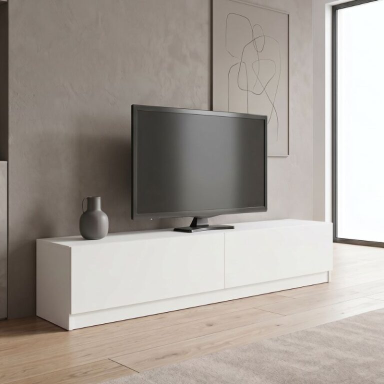 Έπιπλο τηλεόρασης Ahenk Megapap χρώμα λευκό 160×31,3×32,9εκ.