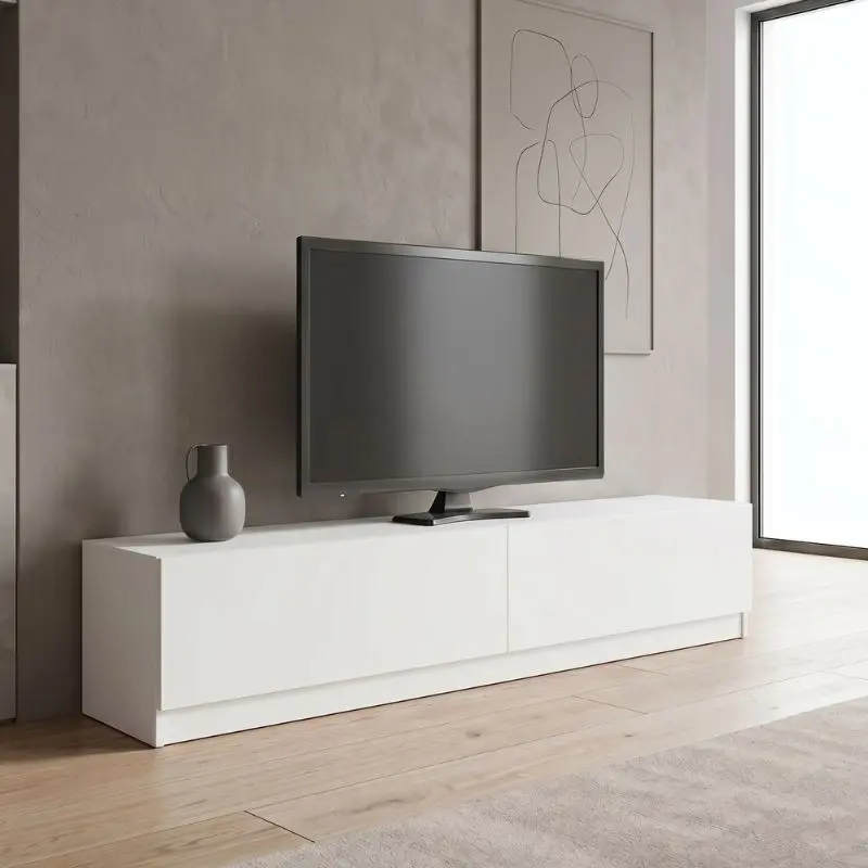 Έπιπλο τηλεόρασης Όλυμπος 29 χρώμα λευκό 160x31,3x32,9εκ.