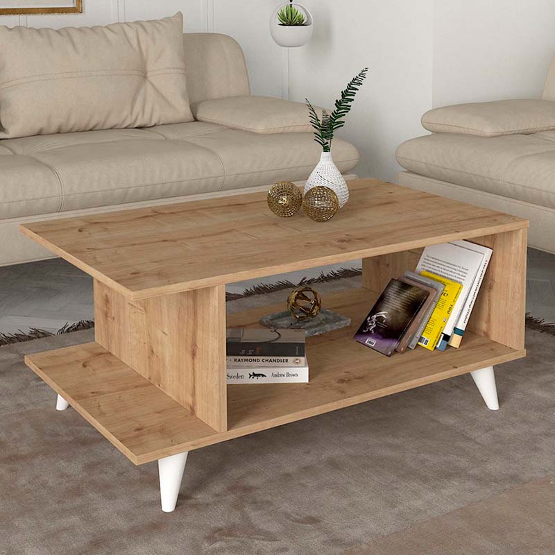 Τραπεζάκι σαλονιού Ικαρία 40 χρώμα sapphire oak 100x60x45εκ.