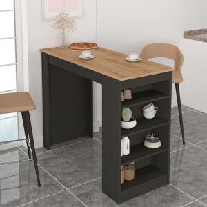 Τραπέζι μπαρ Monaco χρώμα ανθρακί – sapphire oak 120×51,6×101,8εκ.