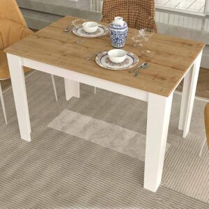 Τραπέζι Darlen χρώμα λευκό - sapphire oak 110x72x74εκ.