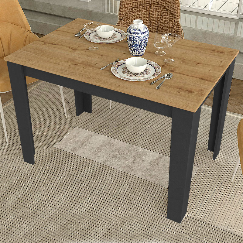 Τραπέζι Δωδώνη 71 χρώμα ανθρακί - sapphire oak 110x72x74εκ.