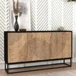 Μπουφές Πάρος 13 χρώμα μαύρο – sapphire oak 150x35x83,6εκ.
