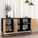Μπουφές Πάρος 13 χρώμα μαύρο – sapphire oak 150x35x83,6εκ. – εικόνα 2