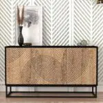 Μπουφές Πάρος 13 χρώμα μαύρο – sapphire oak 150x35x83,6εκ. – εικόνα 3