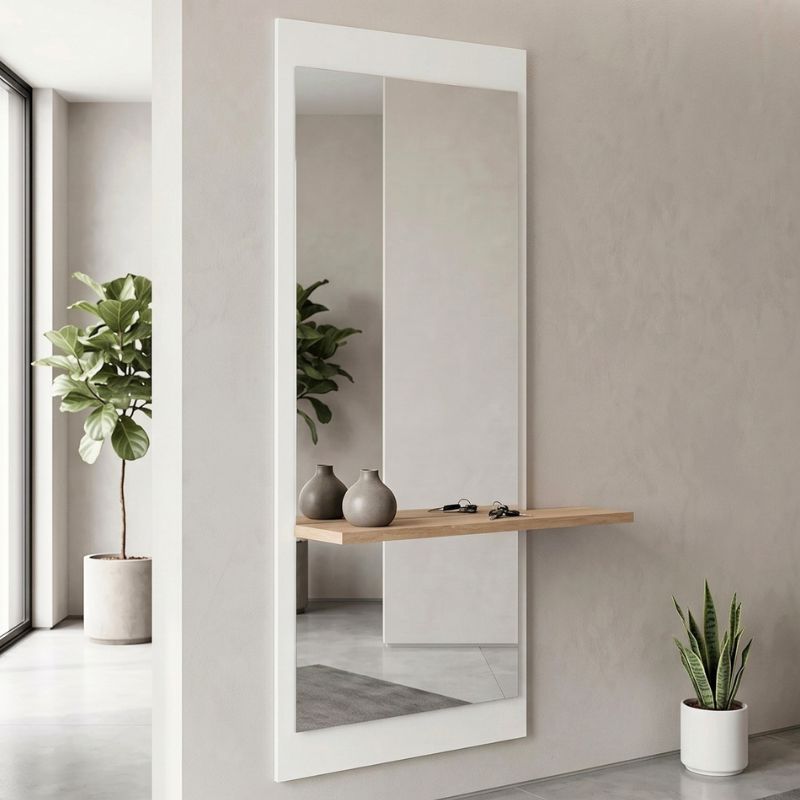 Καθρέπτης τοίχου Σάμος 71 χρώμα λευκό 60x14,6x150εκ.