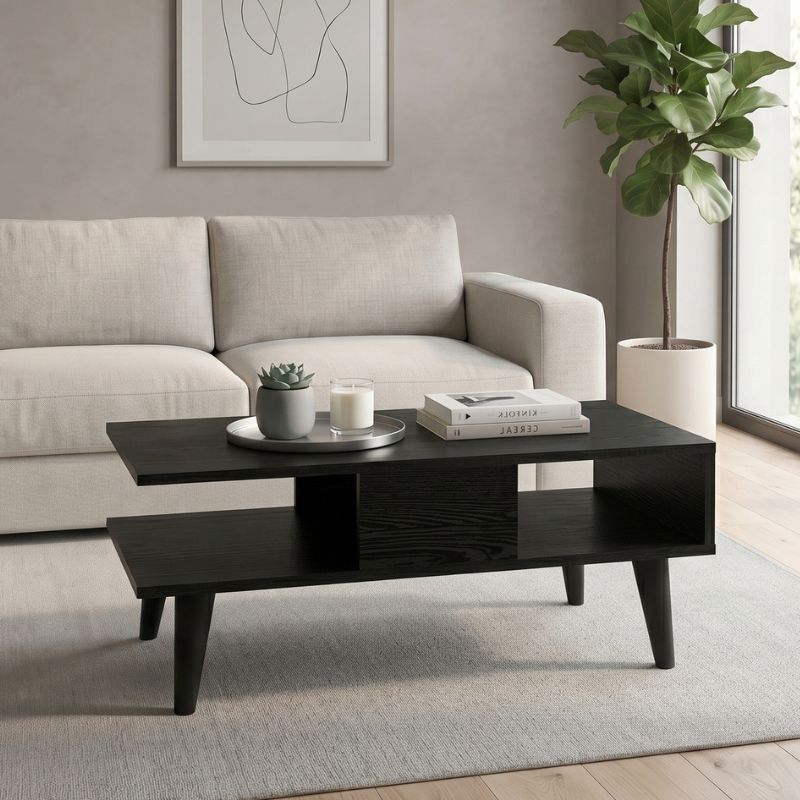 Τραπεζάκι σαλονιού Πάτμος 30 χρώμα sencron black 90x54x39,6εκ.