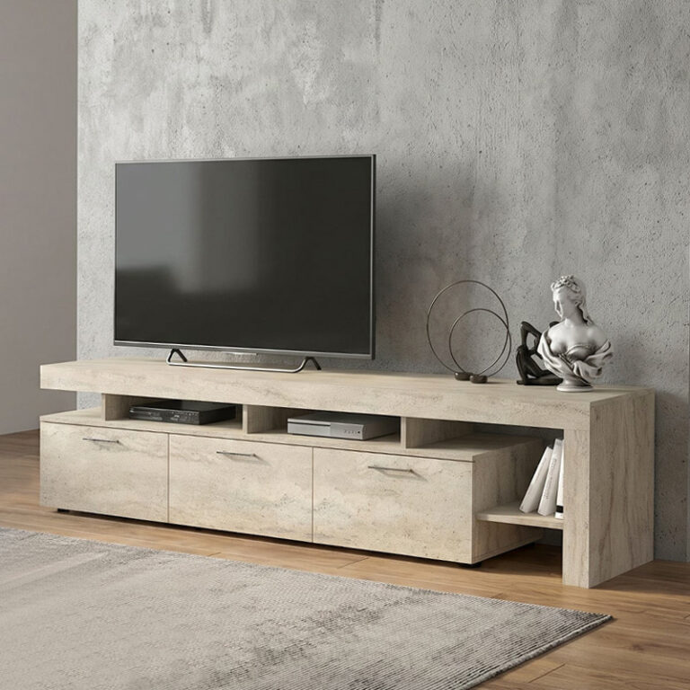 Έπιπλο τηλεόρασης Acnes χρώμα travertine 220x40x52εκ.