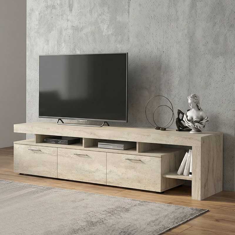 Έπιπλο τηλεόρασης Κως 56 χρώμα travertine 220x40x52εκ.