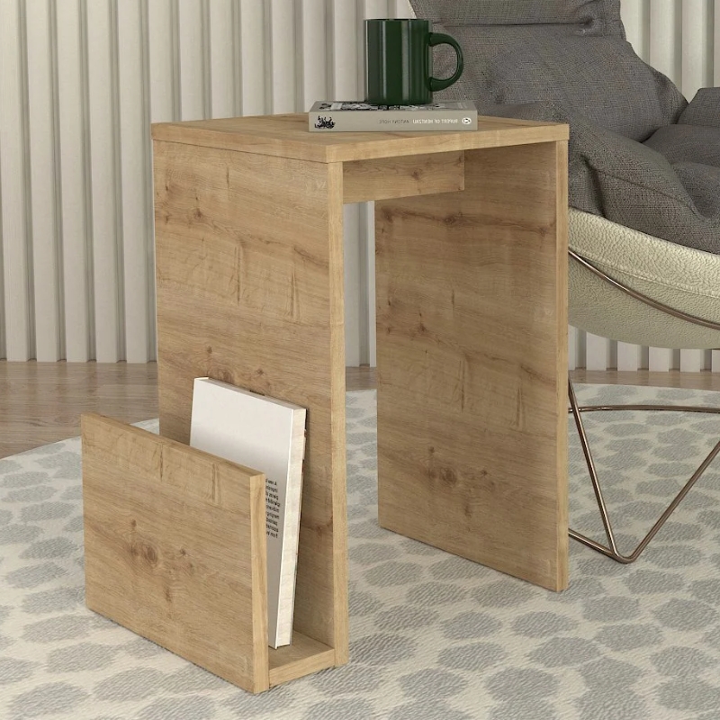 Τραπεζάκι βοηθητικό Ικαρία 72 χρώμα sapphire oak 43,1x33,5x52εκ.
