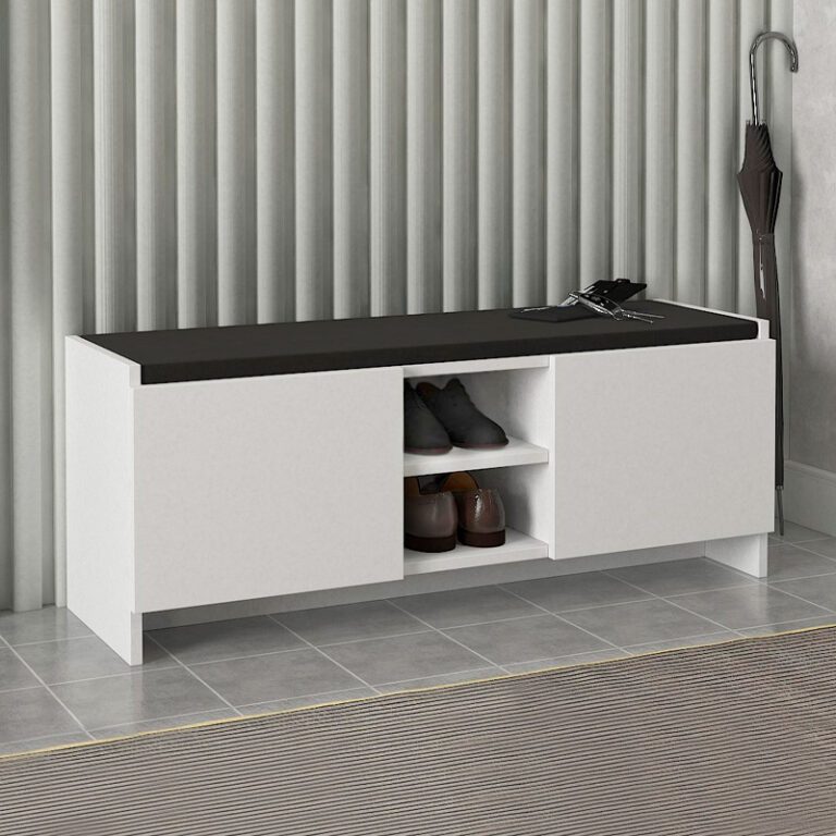 Παπουτσοθήκη Verly χρώμα λευκό 110×33,2×43εκ.