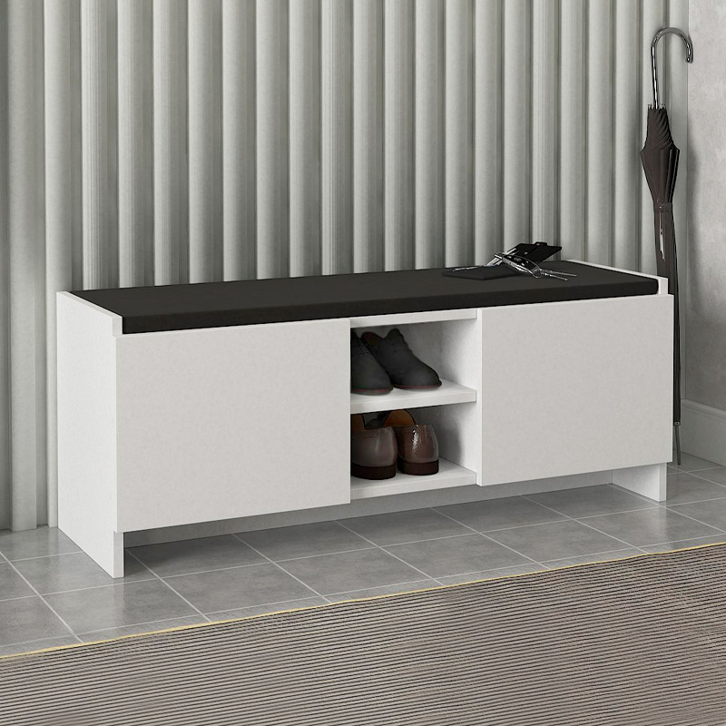 Παπουτσοθήκη Κέρκυρα 96 χρώμα λευκό 110x33,2x43εκ.