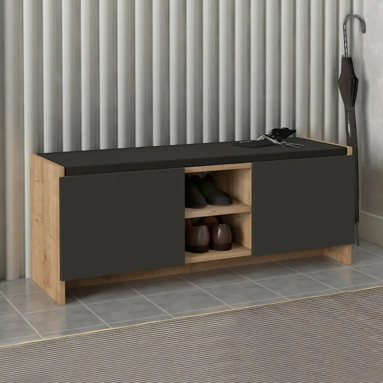 Παπουτσοθήκη Κέρκυρα 96 χρώμα sapphire oak – ανθρακί 110×33,2×43εκ.