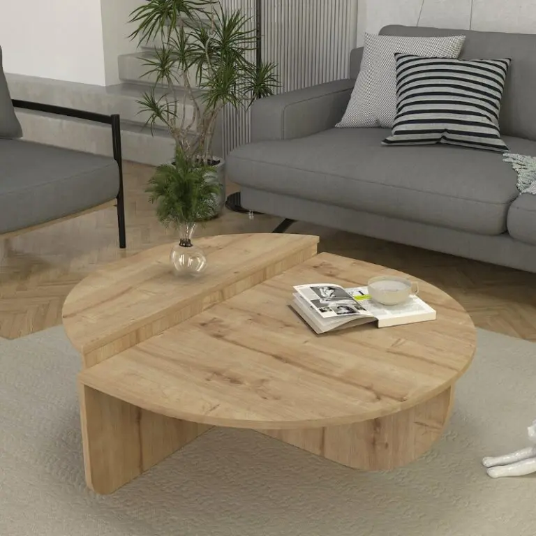 Τραπεζάκι σαλονιού Καστελόριζο 39 χρώμα sapphire oak Ø85×35εκ.