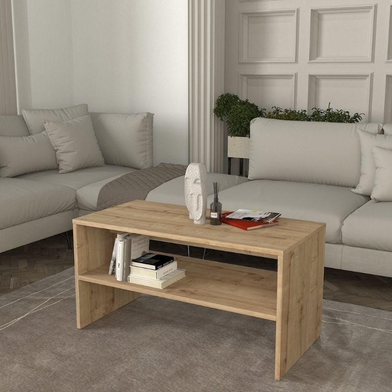 Τραπεζάκι σαλονιού Θήρα 75 χρώμα sapphire oak 90x44,6x46,4εκ.