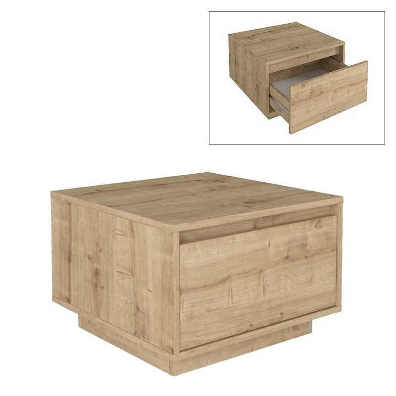 Τραπεζάκι σαλονιού Δελφοί 63 χρώμα sapphire oak 60x60x40εκ.