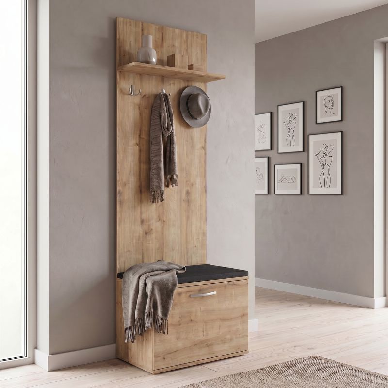 Έπιπλο εισόδου Θήρα 50 χρώμα sapphire oak 60x38,2x190εκ.