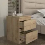 Κομοδίνο Νάξος 36 χρώμα sapphire oak 39,8×41,8×55εκ. – εικόνα 2