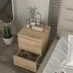 Κομοδίνο Νάξος 36 χρώμα sapphire oak 39,8×41,8×55εκ. – εικόνα 3