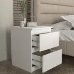Κομοδίνο Νάξος 36 χρώμα λευκό 39,8×41,8×55εκ. – εικόνα 2