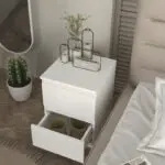 Κομοδίνο Νάξος 36 χρώμα λευκό 39,8×41,8×55εκ. – εικόνα 4