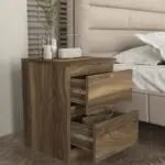 Κομοδίνο Νάξος 36 χρώμα καρυδί 39,8×41,8×55εκ. – εικόνα 2