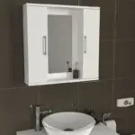Καθρέπτης μπάνιου Χίος 35 χρώμα λευκό 65×15,3×65εκ. – εικόνα 2