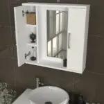 Καθρέπτης μπάνιου Χίος 35 χρώμα λευκό 65×15,3×65εκ. – εικόνα 4