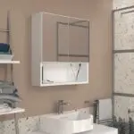 Καθρέπτης μπάνιου Όλυμπος 83 χρώμα λευκό 60×16,8×65εκ. – εικόνα 3