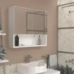 Καθρέπτης μπάνιου Όλυμπος 83 χρώμα λευκό 75×16,8×65εκ. – εικόνα 3